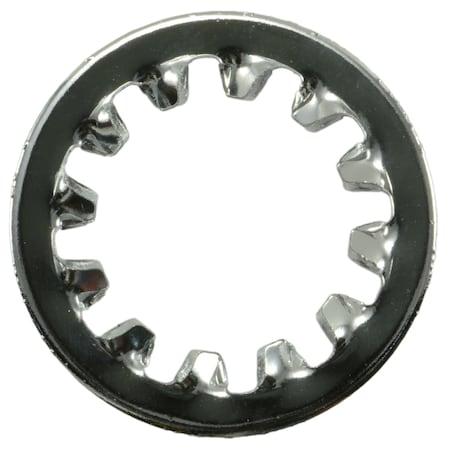 Midwest Fastener Internal Tooth Lock Washer, For Screw Size 1/2 in Steel, Chrome Plated Finish, 10 PK 74388